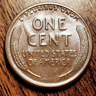 1924 - S LINCOLN WHEAT PENNY CENT - UNCIRCULATED $$ RARE FIND,  STRIKE THRU ERROR 2