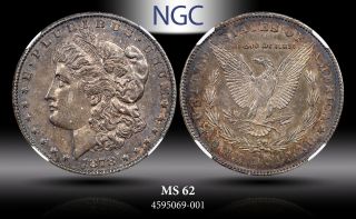 1878 - S Morgan Silver Dollar Ngc Ms62 Bold Toned Color Double Sided Choice