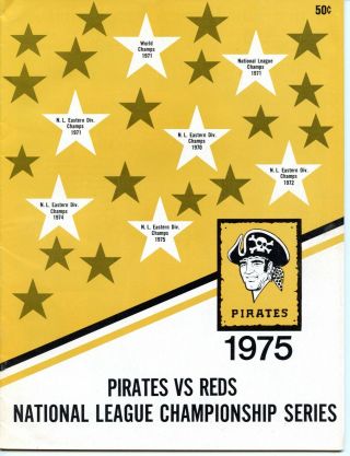 1975 Pittsburg Pirates Vs Cincinnati Reds Nlcs Program