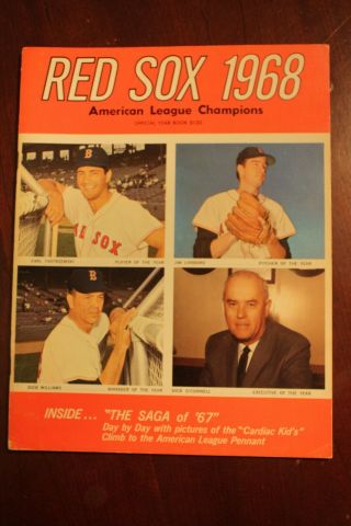 Vintage 1968 Boston Red Sox Official Yearbook