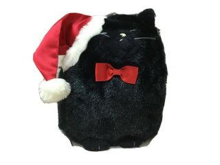 Vtg 1980 Dakin & Co Black Christmas Cat 10 " Japan Artists Society 1980 Plush Toy