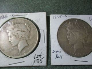 2 Peace/liberty Head Silver Dollars 1926 & 1935.  Both " P " S