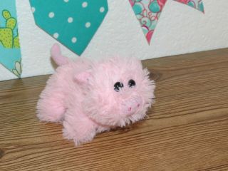 Wal - Mart Hugfun Pink Pig Standing Baby Mini Laying Fluffy Plush Stuffed Toy 6 "