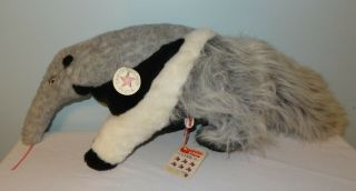 Vintage Cuddle Toys Usa Made Stuffed Anteater 20 " With Tags