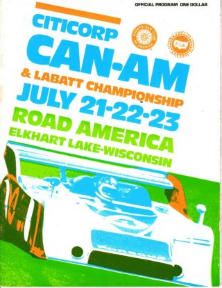Road America Can Am 1978 Program Very Good.