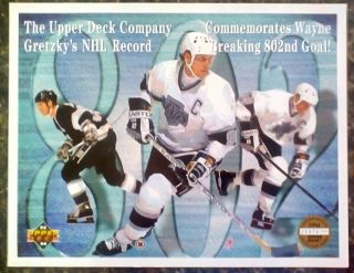 Wayne Gretzky 1993 - 1994 Upper Deck 8.  5x11 Commemorative Serial Numbered /25,  000