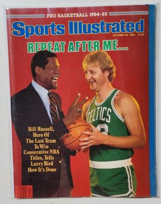 1984 Sports Illustrated Boston Celtics Bill Russell Larry Bird No Label