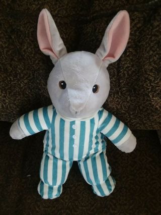 Kohls Cares Plush “goodnight Moon” Bunny Striped Pajamas Story Book Toy 14 "