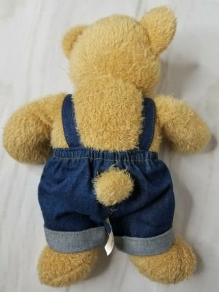 Dan Dee Collector ' s Choice Teddy Bear 14” Plush Brown Blue Overalls 2