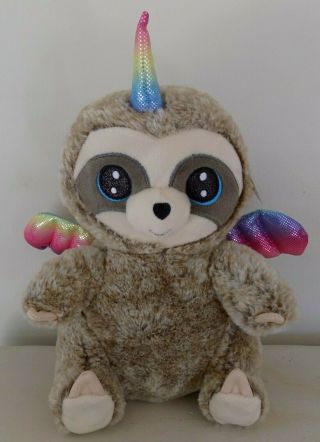 Hug Me Winged Pal Sloth Unicorn Plush Rainbow Wings Horn Slothicorn 12 "
