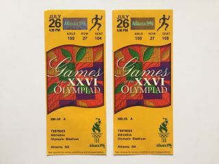 July 26 1996 Atlanta Olympics Athletics Tickets Track & Field