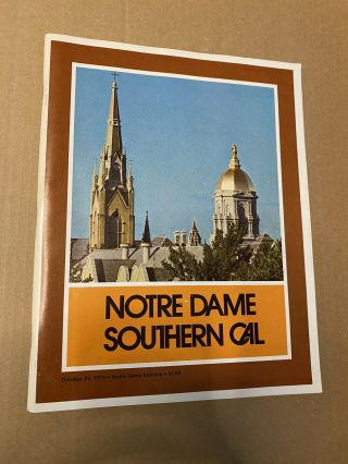 1975 Notre Dame Vs Southern Cal Usc Football Program October 25th Vg