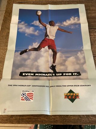 Michael Jordan 1994 World Cup Soccer Even Michael’s Up For It Poster Upper Deck