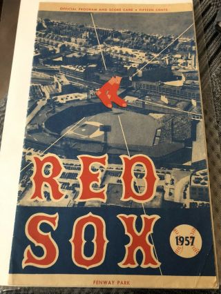 1957 Chicago White Sox @ Boston Red Sox Program & Scorecard