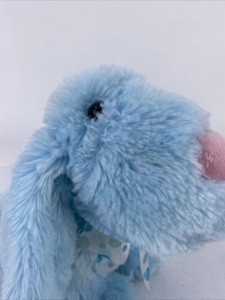 Dan Dee Blue Dog Plush Stuffed Animal Pink Nose Polka Dot Bow Toy 2