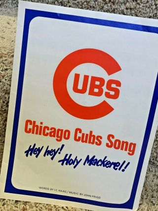 Hey Hey Holy Mackerel 1969 Chicago Cubs Sheet Music