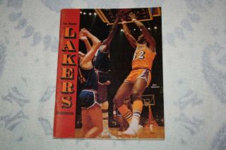 1974 Los Angeles Lakers Program Vs Golden State Warriors 11 - 10 - 74 Rick Barry