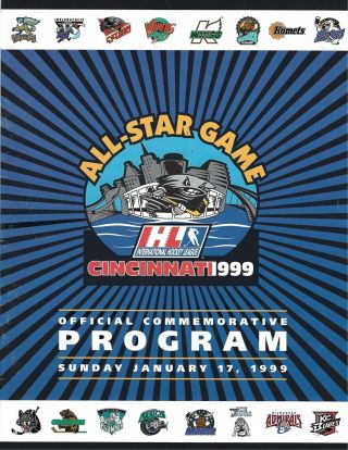 1999 Ihl Hockey All - Star Game Program @ Cincinnati Cyclones Fwil