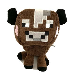 Minecraft Brown Black Cow Plush 6 " Soft Toy Stuffed Animal Jinx Mojang