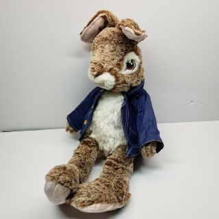 Dan Dee Peter Rabbit Plush Stuffed Animal 16 " Brown Bunny Blue Jacket 2019