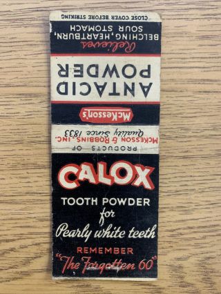 Matchbook Cover - Mckesson & Robbins - Calox - Tooth Powder