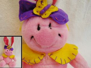 Smiley Face Plush Giggle Wiggles Pink Bunny Easter Parade Smile Soft Toy 18 "