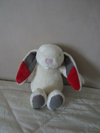 Sainsburys Bunny Rabbit Grow & Play Soft Toy Comforter Grey & Red Ears