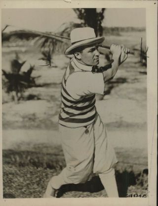 1922 Press Photo Pro Golf Legend Gene Sarazen On Course In Miami,  Florida