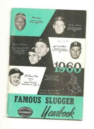 1960 Famous Slugger Yearbook,  Mantle,  Aaron Other Stars On Covers