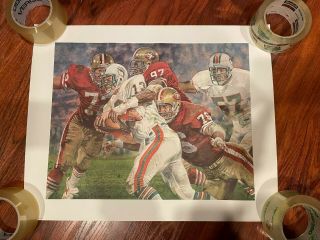 1985 Coca - Cola San Francisco 49ers Vs Dolphins Bowl Xix Poster Lithograph