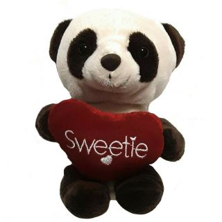 Dan Dee Panda Bear - Heart Sweetie - Chocolate - Brown - Cream Plush