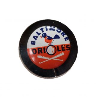 Vintage 1969 Crane Potato Chips Baltimore Orioles Pin Button (rare Orange Crane)