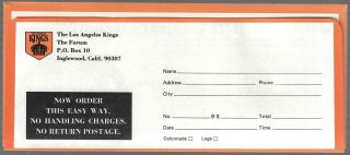 Very Rare 1971 - 72 Los Angeles Kings Ticket Info Envelope Nhl Hockey Schedule