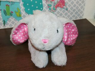 Dandee Gray Polka Dot Feet Fluffy Bunny Rabbit Stuffed Plush Pink 13 