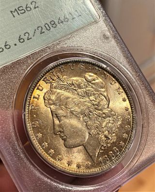 1886 - P Morgan Silver Dollar Pcgs Ms62 Golden Toning And Eye Appeal