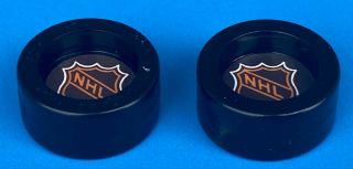 Coleco Nhl Logo Table Top Hockey Game Pucks (pair)