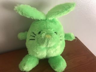 Dan Dee Easter Bunny Rabbit Green Neon Round Plush Stuffed Animal 7 "