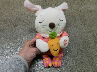 Hallmark Plush Baby Bunny Rabbit 7” Talking In Pajamas W Carrot Sleeping Euc Toy
