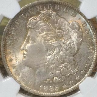 1885 O Morgan Silver Dollar Ngc Ms62 Gold Toning