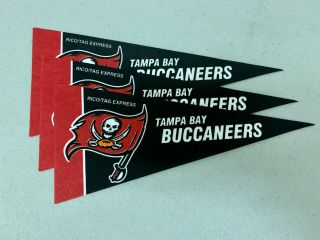 (3) Tampa Bay Buccaneers Nfl Football 4 " X9 " Vibrant Mini Team Logo Pennant Decor