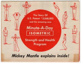 Vintage Ad Brochure For Exercise Equipment - " Mickey Mantle Explains Inside "