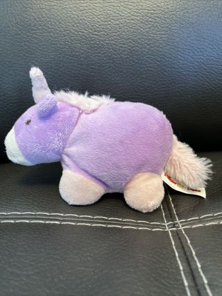 Unicorn Pillow Pet Pee - Wee Purple Pink Mane Horn Plush Stuffed Animal