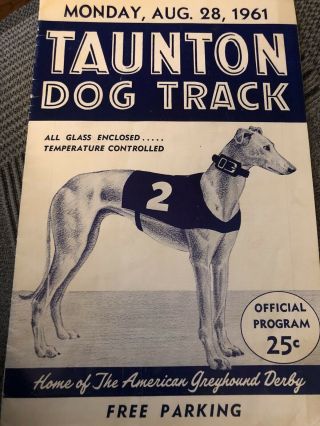 1961 Taunton Greyhound Program The Inaugural