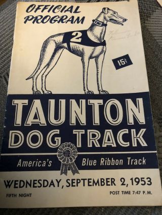 1953 Taunton Greyhound Program