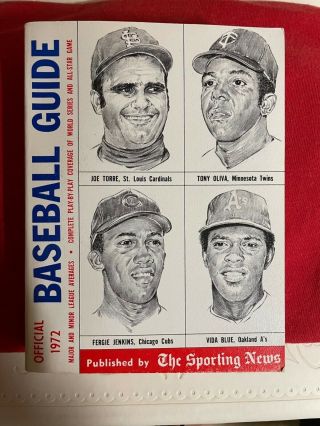 1972 Sporting News Official Baseball Guide.  Review Of The 1971 Season.