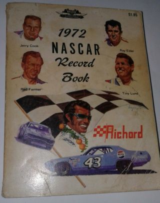 1972 Nascar Record Book Auto Racing Stock Car Racing