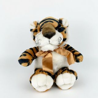 Tiger Stuffed Animal With Bow Toy Kids Of America Corp 9 " Sitting Curly Whiskers