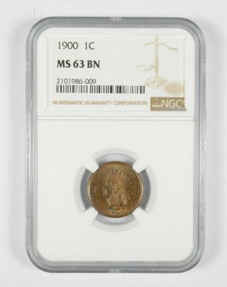 Ms63 Bn 1900 Indian Head Cent - Graded Ngc 208