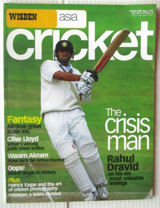 Wisden Asia Cricket October 2002 Issue Rahul Dravid Cover