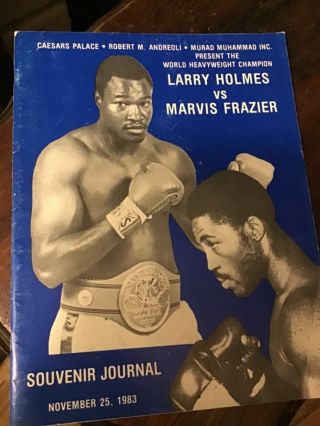 Larry Holmes Vs Marvis Frazier Boxing Program Autograph Ken Norton